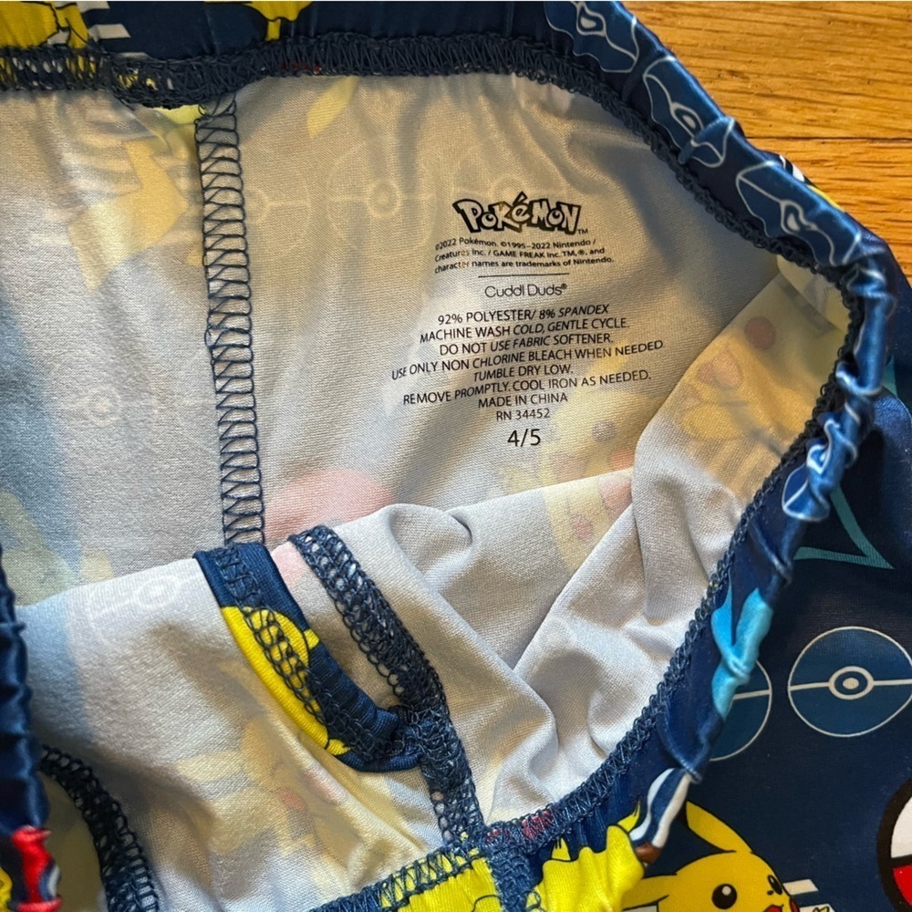 Cuddl Duds | Blue Pokemon Pajama Pants | Boy 4/5 - Picture 3 of 4